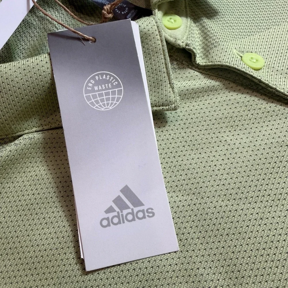 Adidas Mens 2XL NWT PGA Tour Scottsdale Jacquard Golf Polo Shirt Lime HA9164